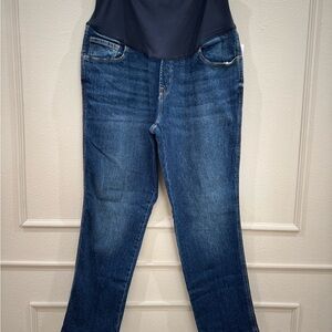 Old Navy NWT Maternity Dark Blue Straight Leg Jeans with stretchy belly band